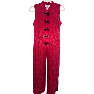 Retro Cheongsam Top Red S Qipaos Floral Traditional Classic Chic Chinese 70s